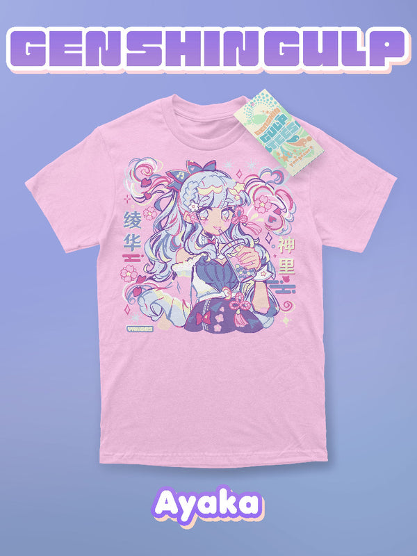 Genshin Gulp Tee - ayaka's bobatea